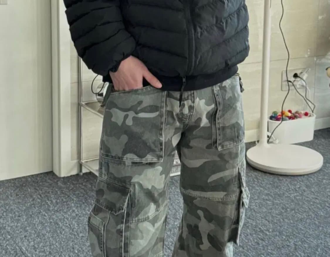 갱갱샵 컴뱃카고 멀티 팬츠 그레이 카고바지 카모바지 상품이미지2