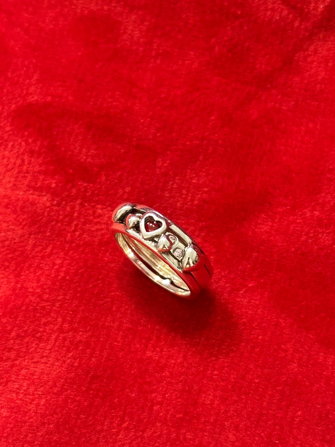 garnet heart 925silver ring❣️ 상품이미지3