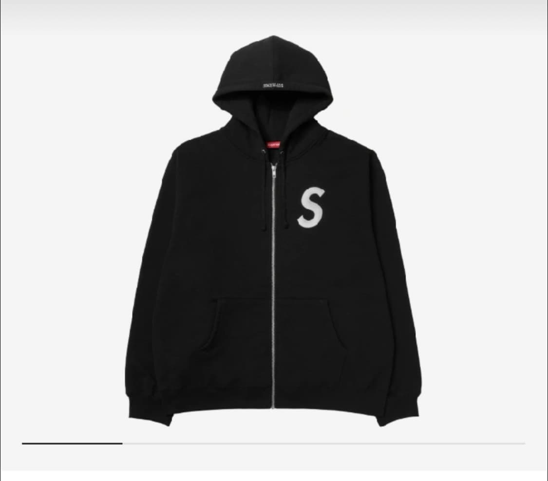 슈프림 S로고 후드 집업 블랙 24FW XL사이즈 상품이미지1