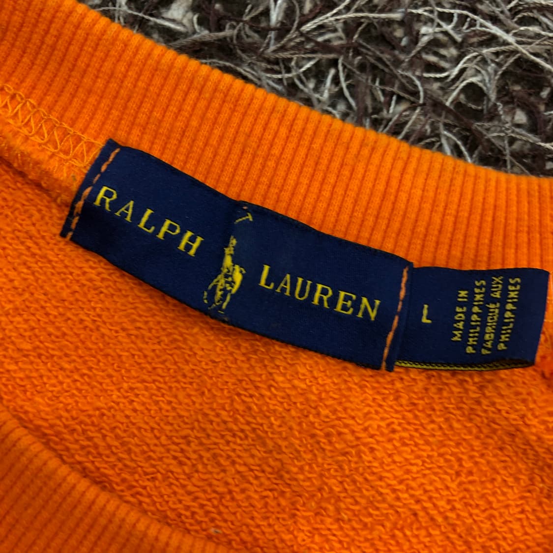 폴로 랄프로렌 오렌지 맨투맨 티셔츠 상품이미지4