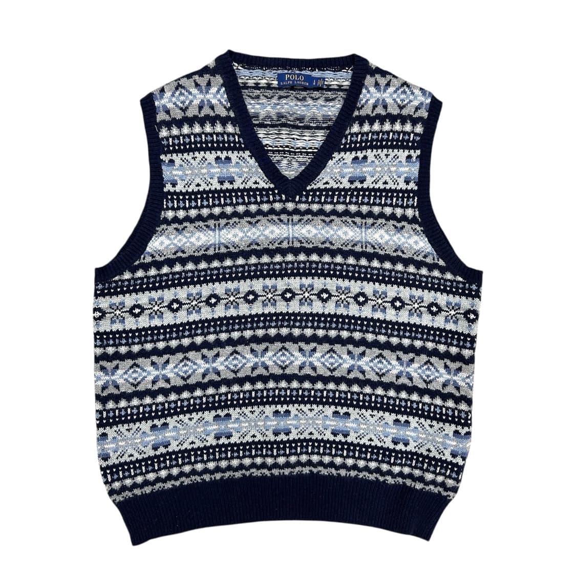 폴로 캐시미어 혼방 페이어일 니트 베스트(L) 상품이미지1