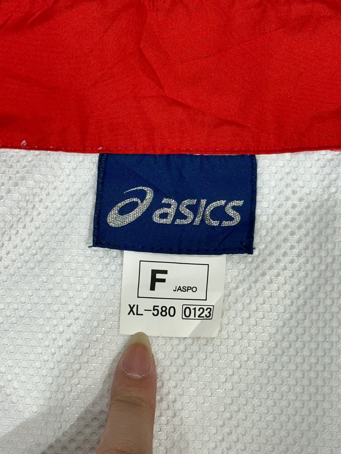 아식스 화이트 레드 오버핏 트랙탑 져지 XL 상품이미지7