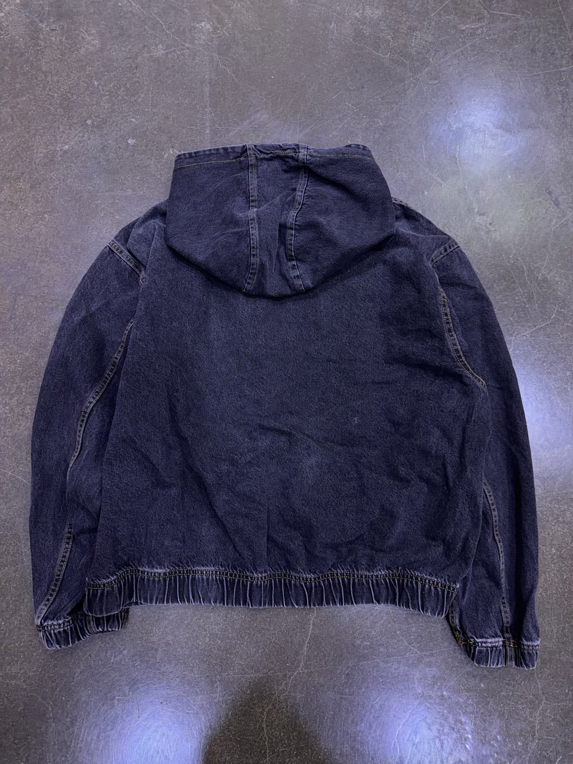 자라 데님 후드 스웻셔츠 맨투맨 워싱 블랙 후디 L 상품이미지6