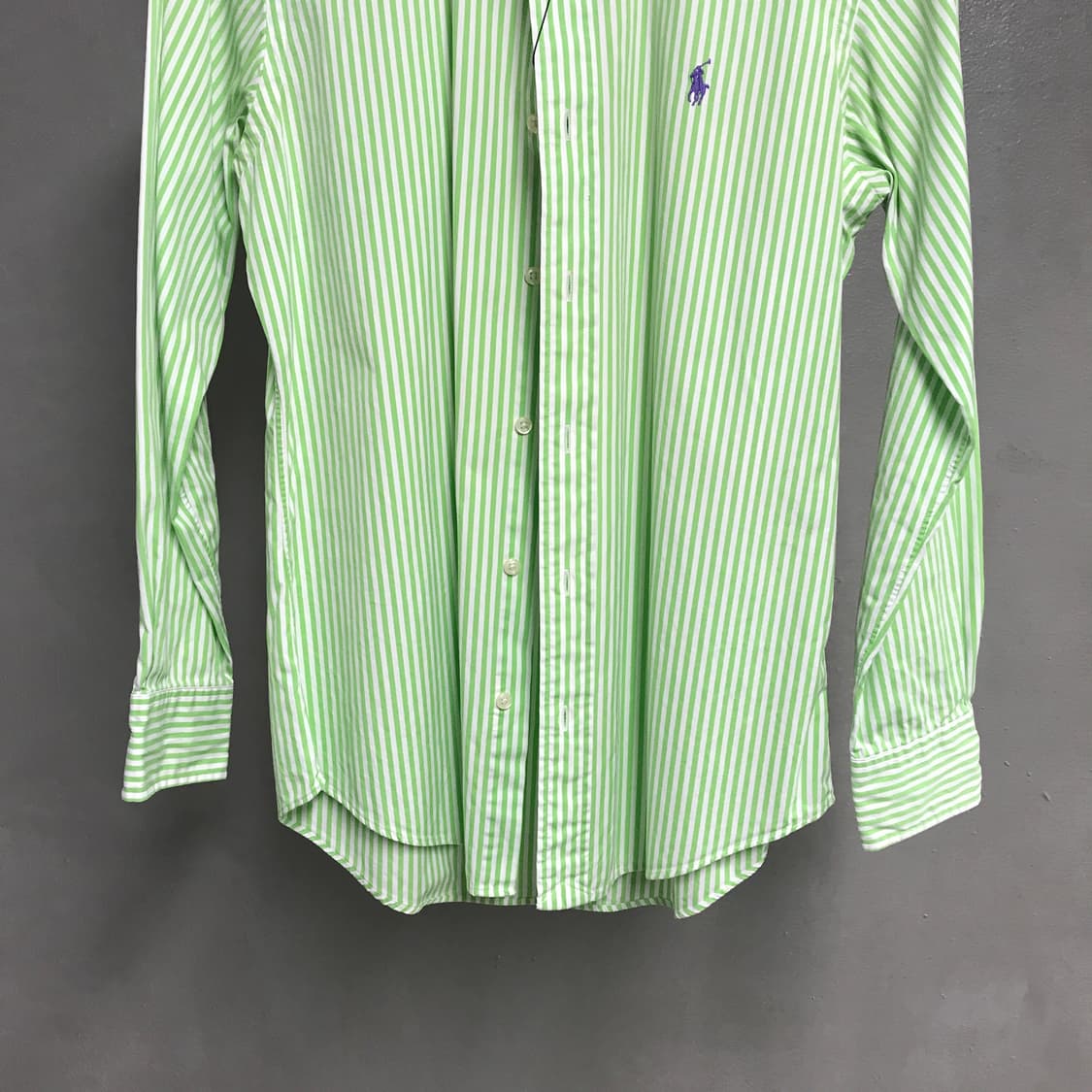 폴로 랄프로렌 스트라이프 셔츠 그린 40-82 상품이미지3