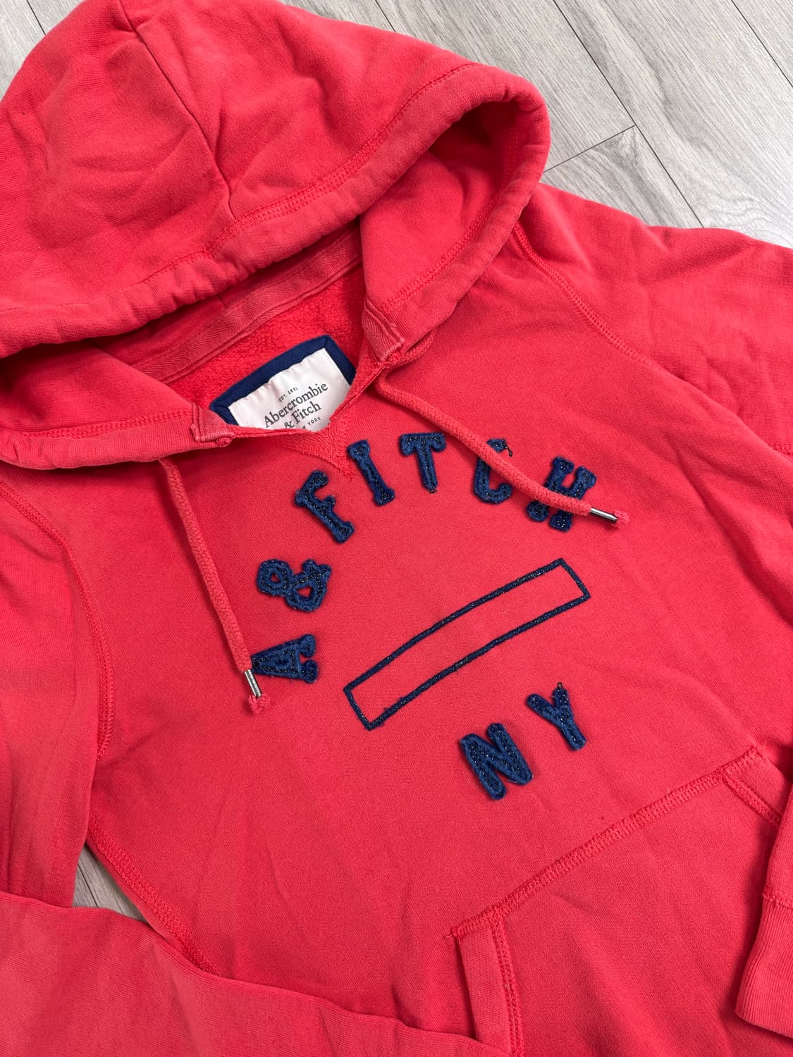 아베크롬비 아치로고 후드티 레드 상품이미지1