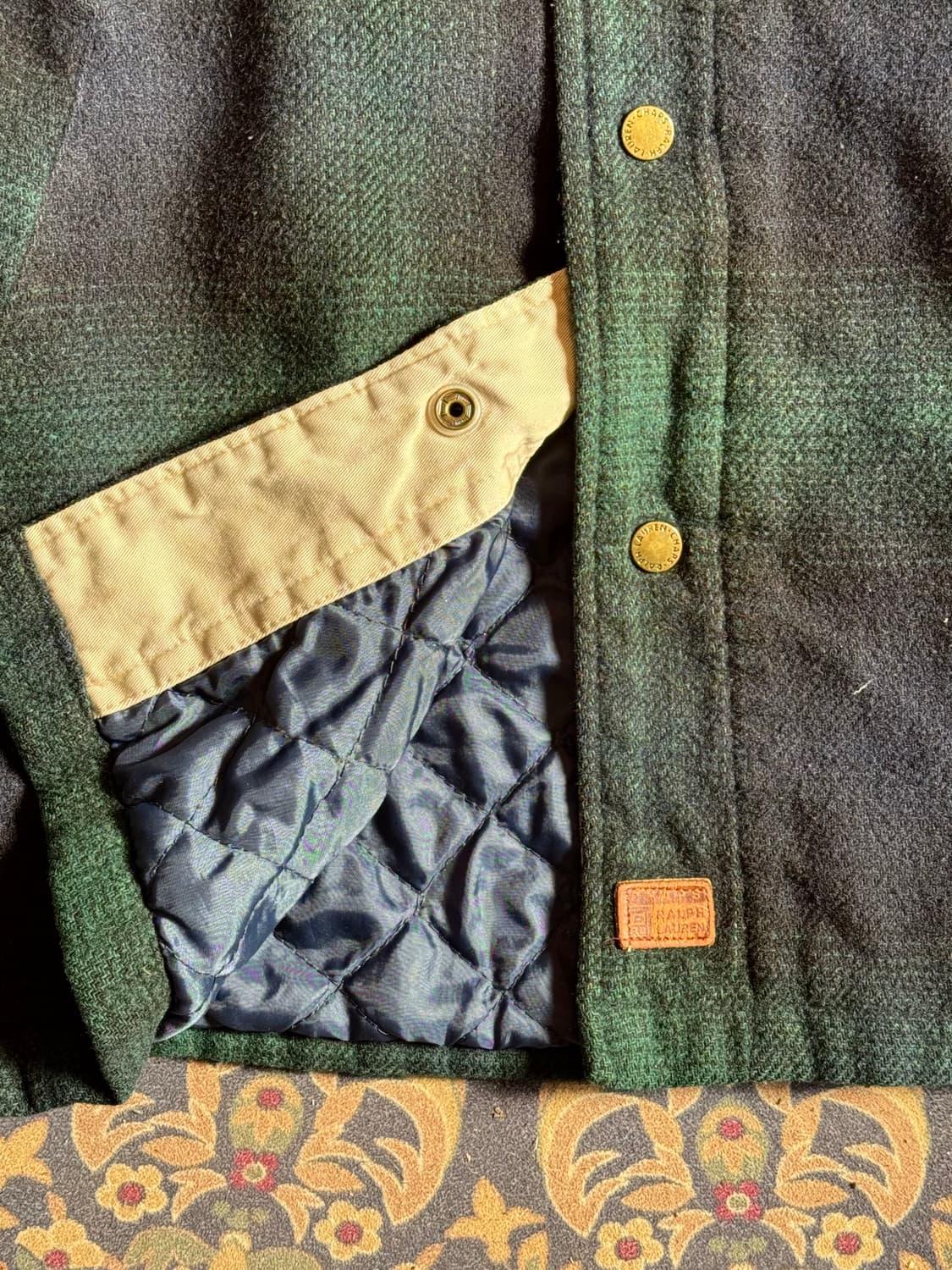 Chaps 랄프로렌 울 옴브레 퀼팅 셔츠자켓 상품이미지4