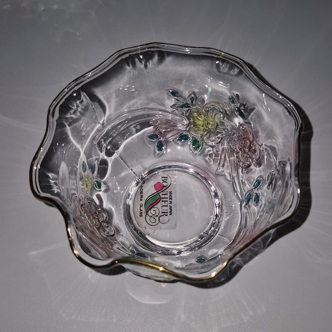 90s 아데리아 컬러 플라워 리본 글라스&볼 1세트 상품이미지6