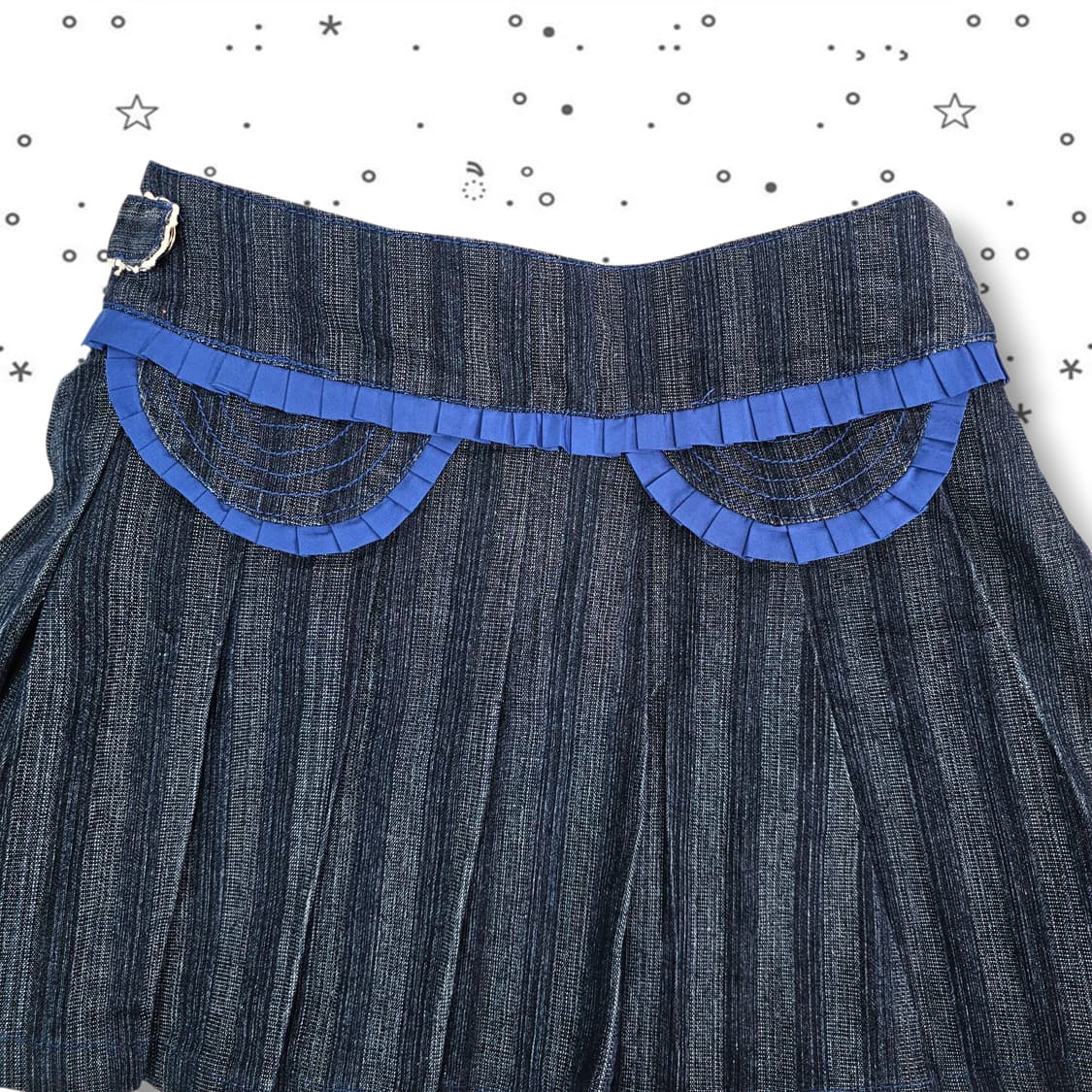 S VTG 빈티지 데님 플리츠 스커트 상품이미지5