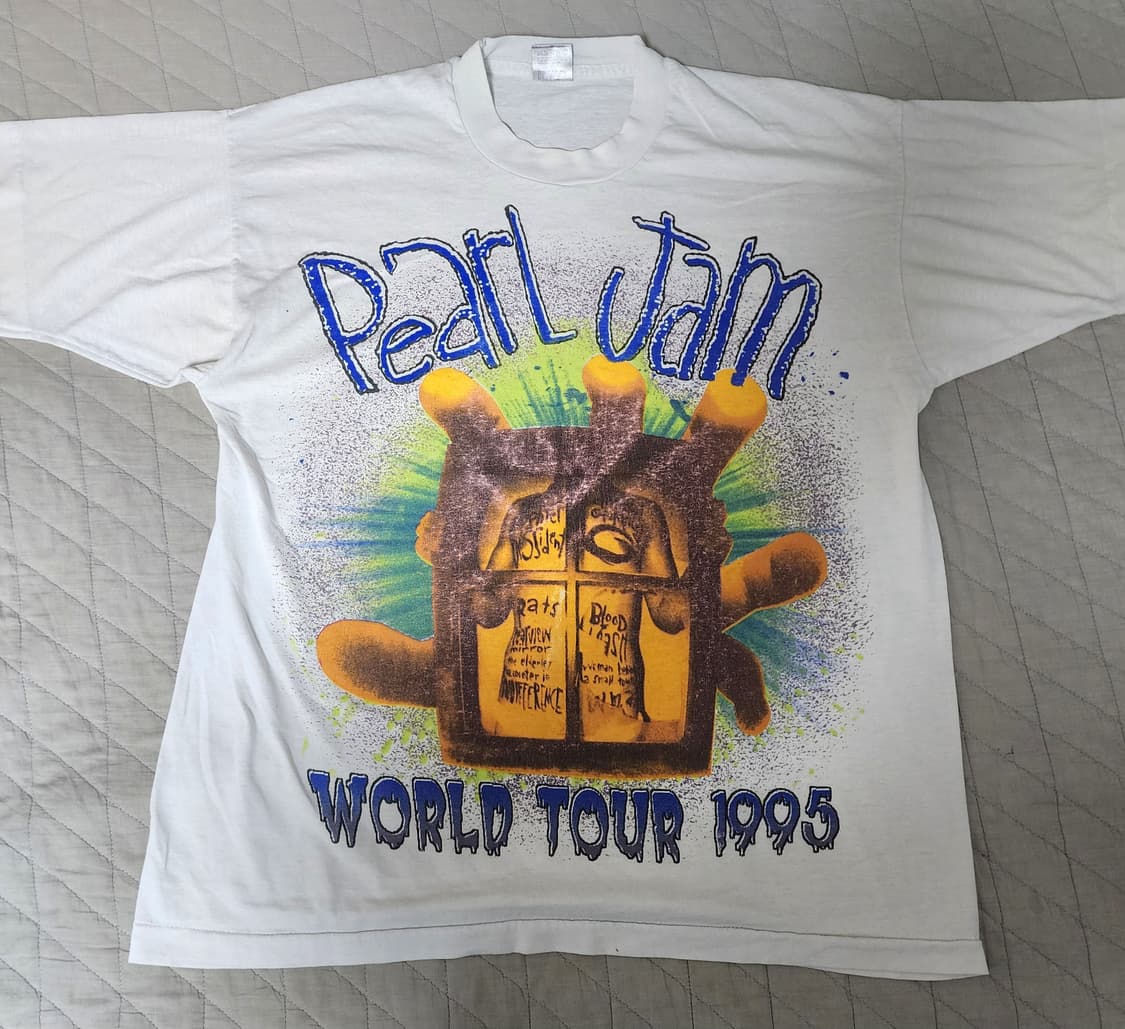 [XL] 90s 펄잼  PEARL JAM 1995 월드투어 빈티지 밴드티 상품이미지1