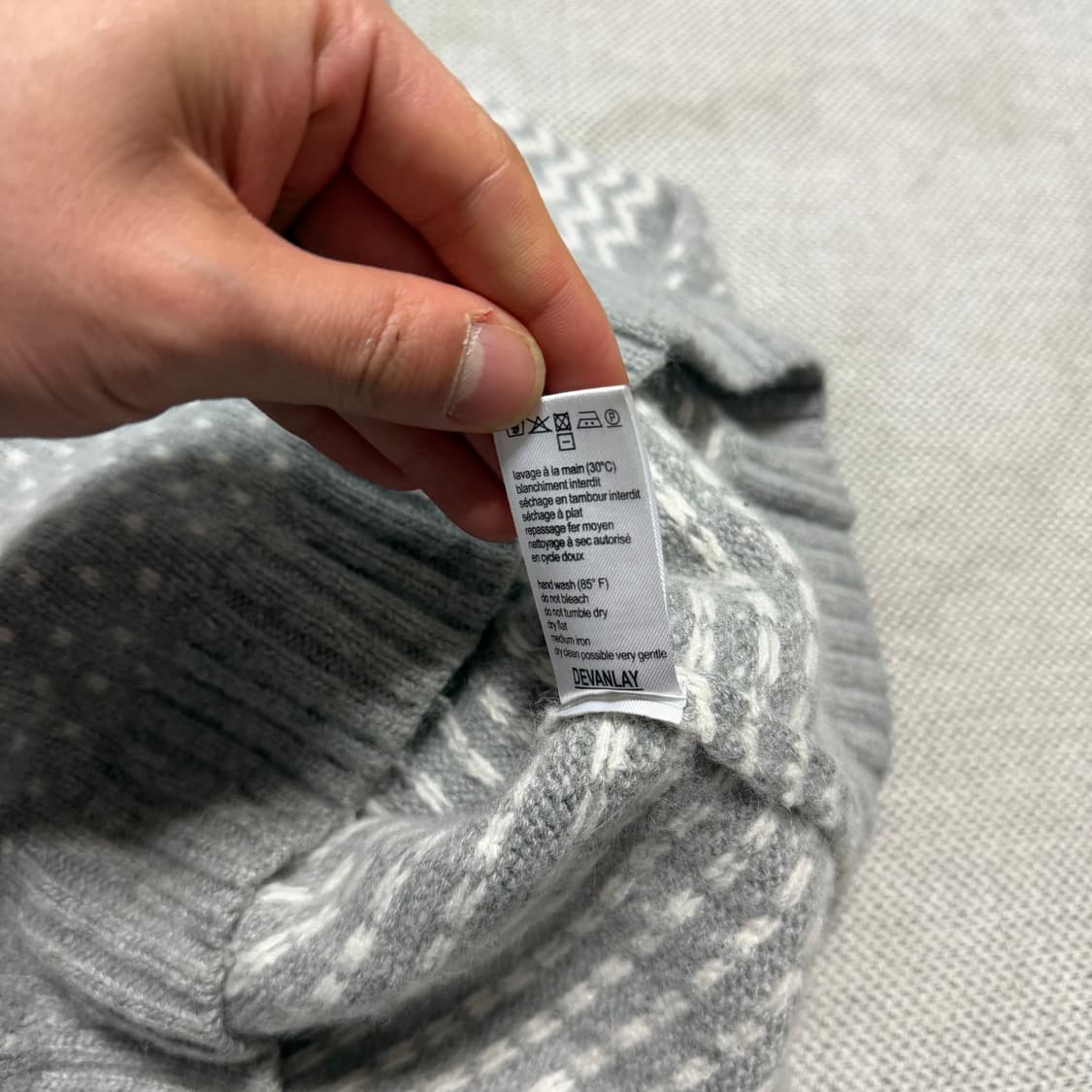 라코스테 그레이 패턴 니트 스웨터 상품이미지4