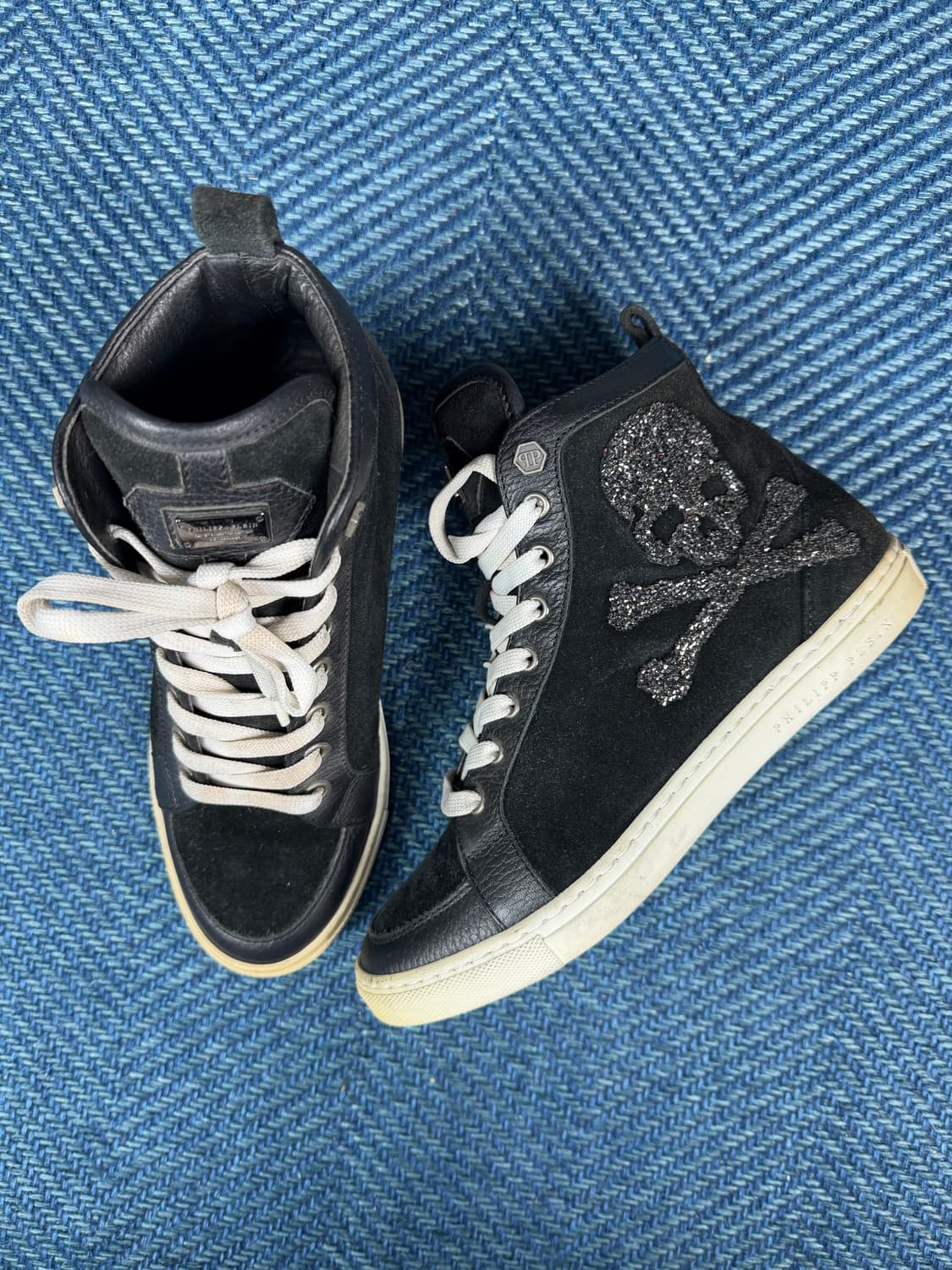 Philipp Plein 크리스탈 스컬 하이탑 스니커즈 상품이미지1