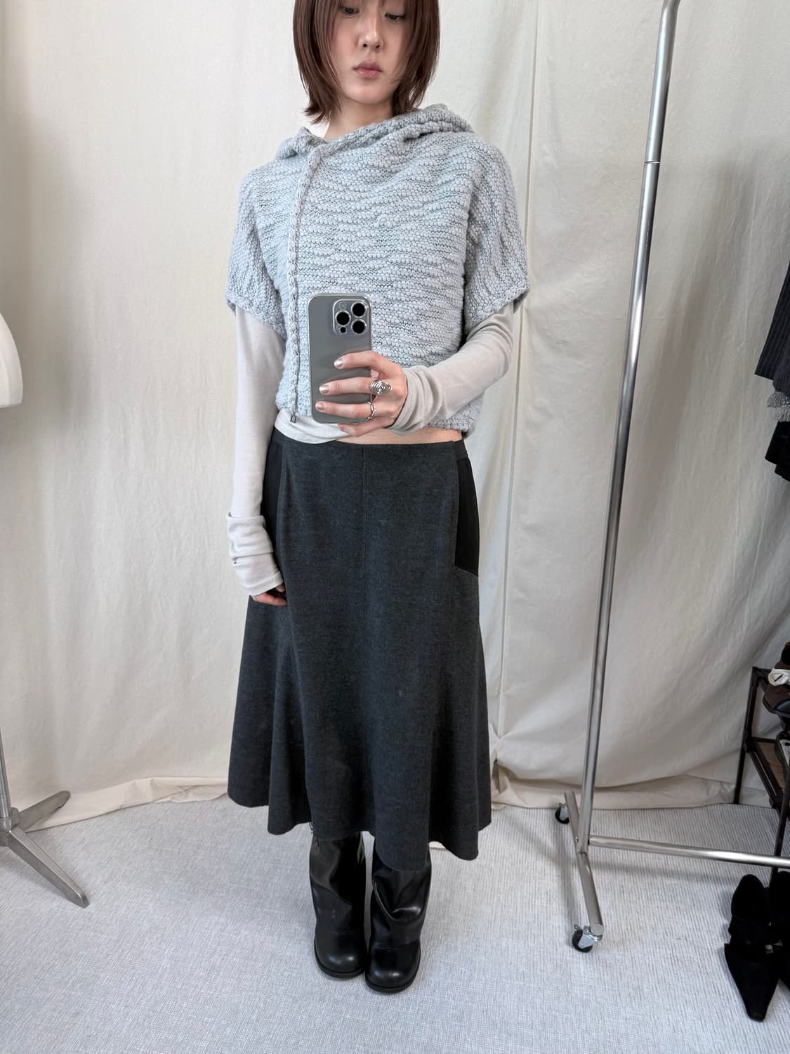 Hiroko Bis 패널 플레어 스커트 상품이미지3