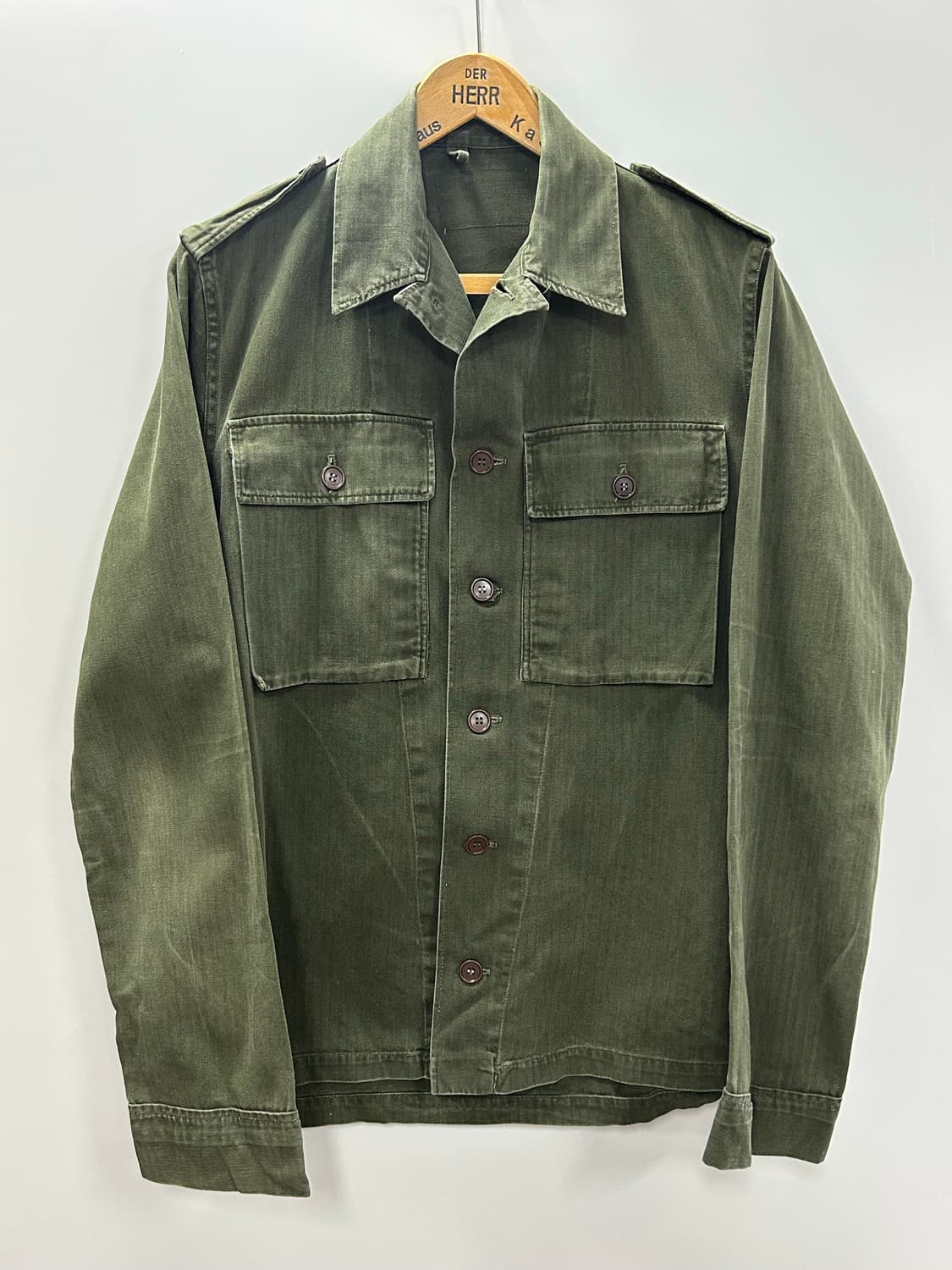 50s-70s 네덜란드군(Dutch army) HBT 유틸리티 셔츠 자켓 상품이미지1