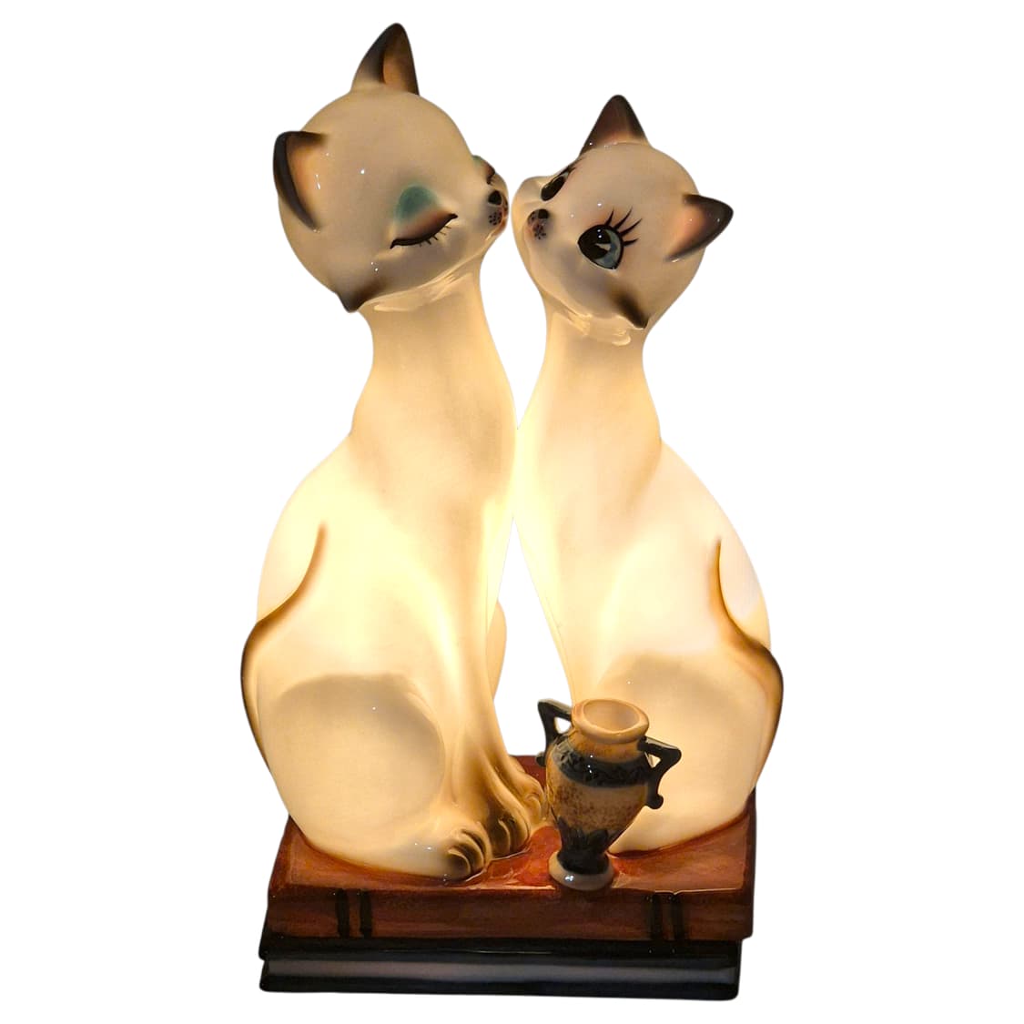 50s 오리지널 가토 공예 고양이 피겨린 램프 상품이미지2
