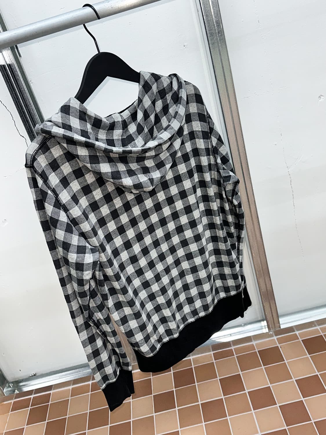 check 2way zip hoody 상품이미지2
