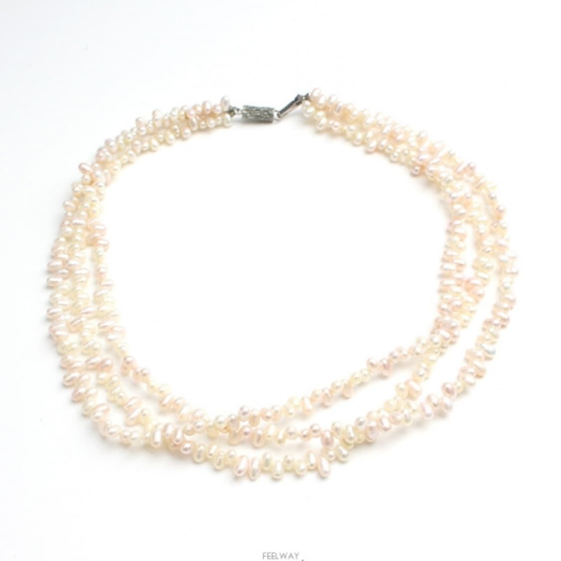 3겹 바로크 진주 목걸이 팔찌 세트 상품이미지4