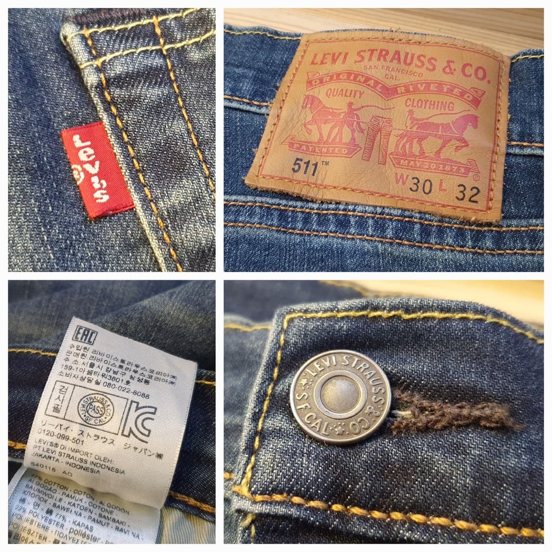 허리30/리바이스511 스판 데님팬츠 상품이미지7