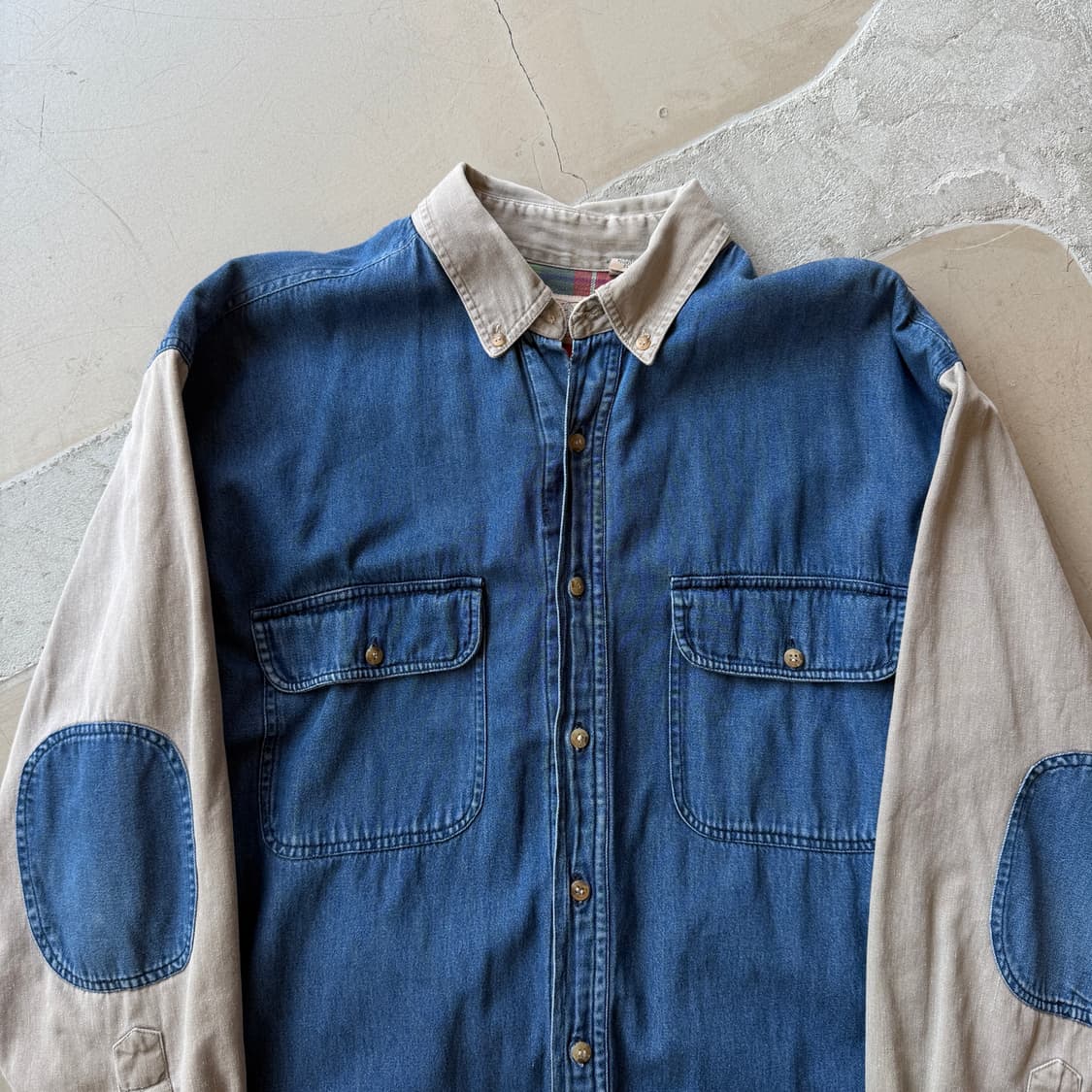 레드헤드 엘보우 패치 워크 셔츠 상품이미지3