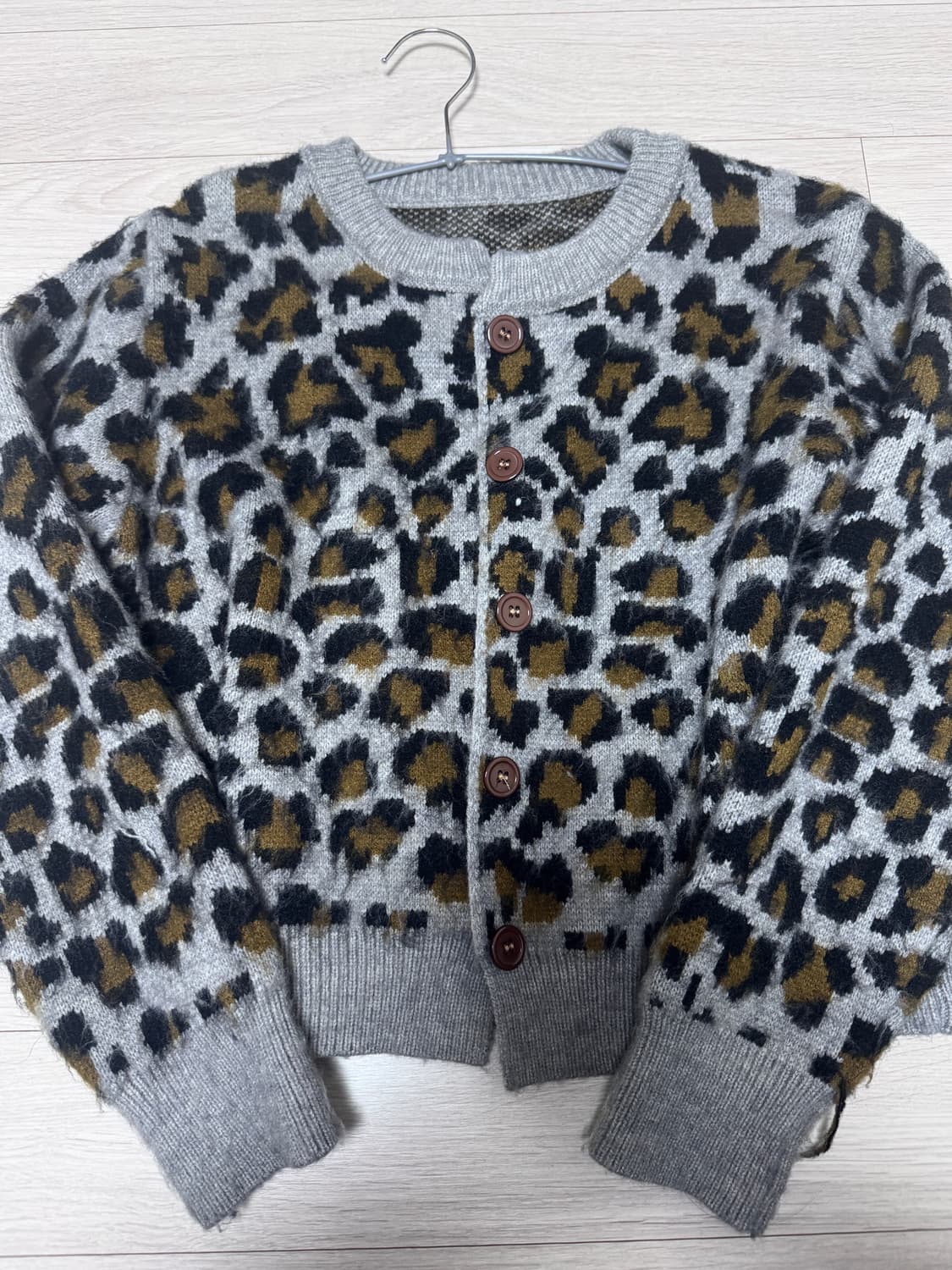 레오파드 크롭 가디건 일본 빈티지 상품이미지1