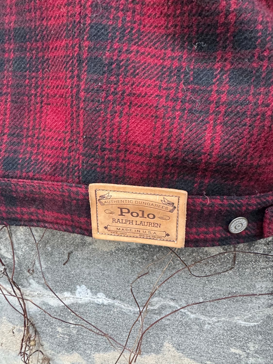 80s 폴로 랄프로렌 버팔로 체크 울 코듀로이 카라 덩가리 자켓 상품이미지6