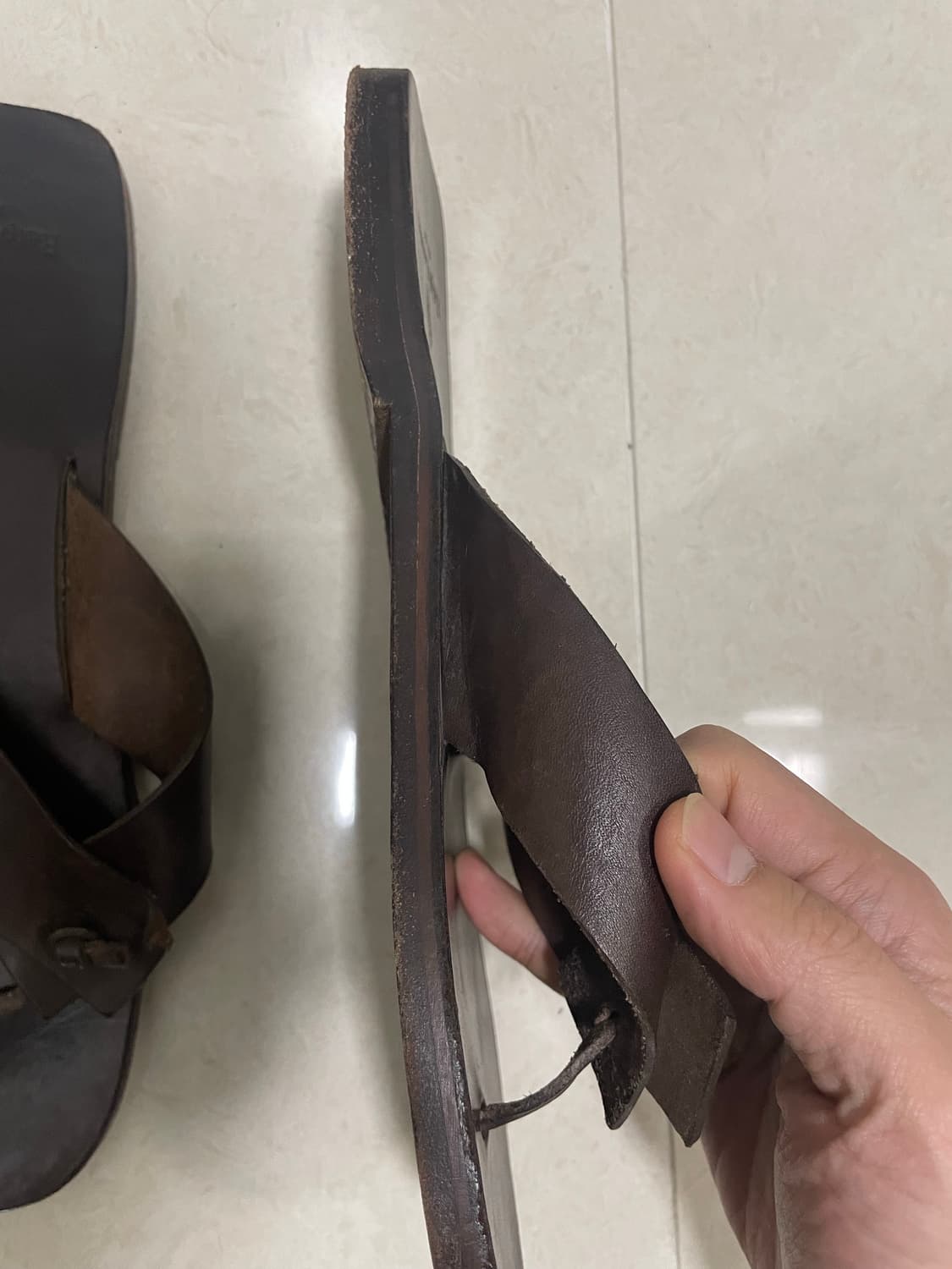 폴로 레더 플립플랍 샌들 (9D) 상품이미지4