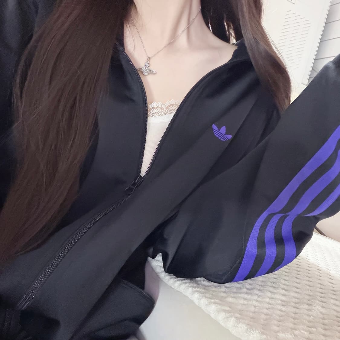 아디다스 쿠로미 베켄바우어 bb 트랙탑 블랙 퍼플 에너지 잉크 s 상품이미지1