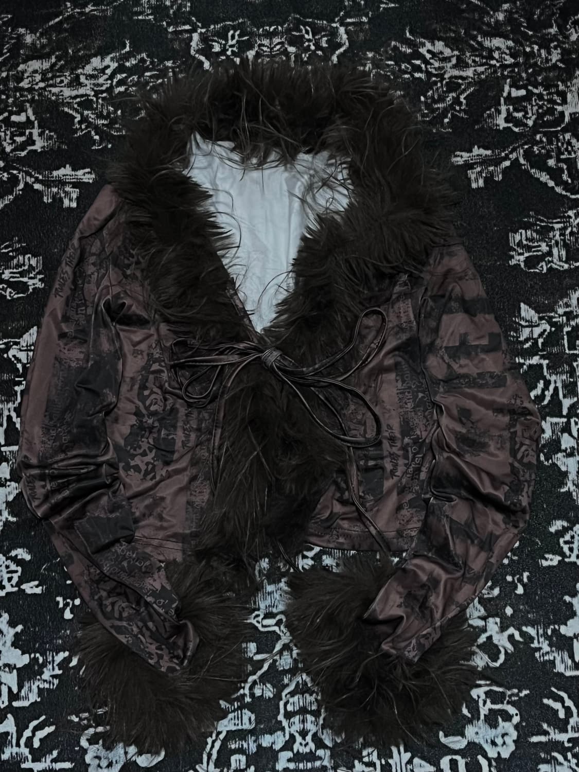 y2k fur-trim jacket 상품이미지1