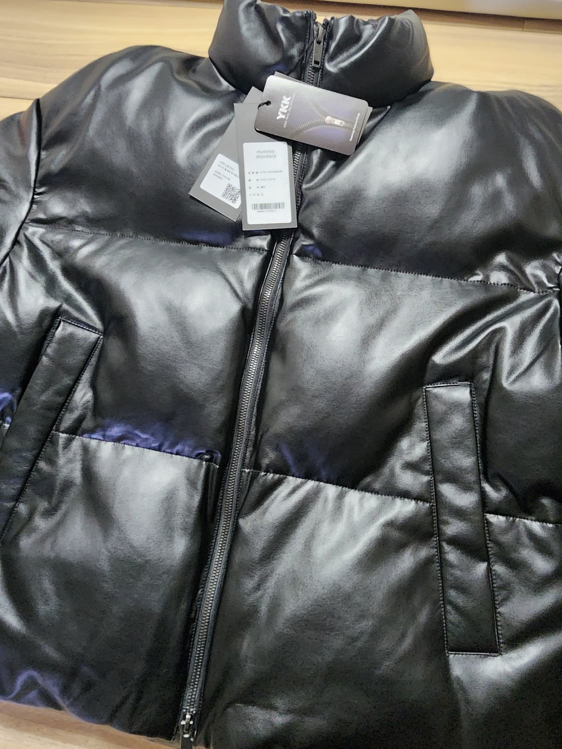 무신사스탠다드레더패딩점퍼블랙L 상품이미지7