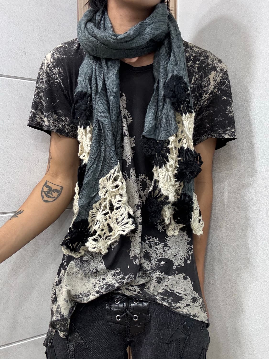 1. Y2K mood Navy Scarf 2.5 상품이미지4