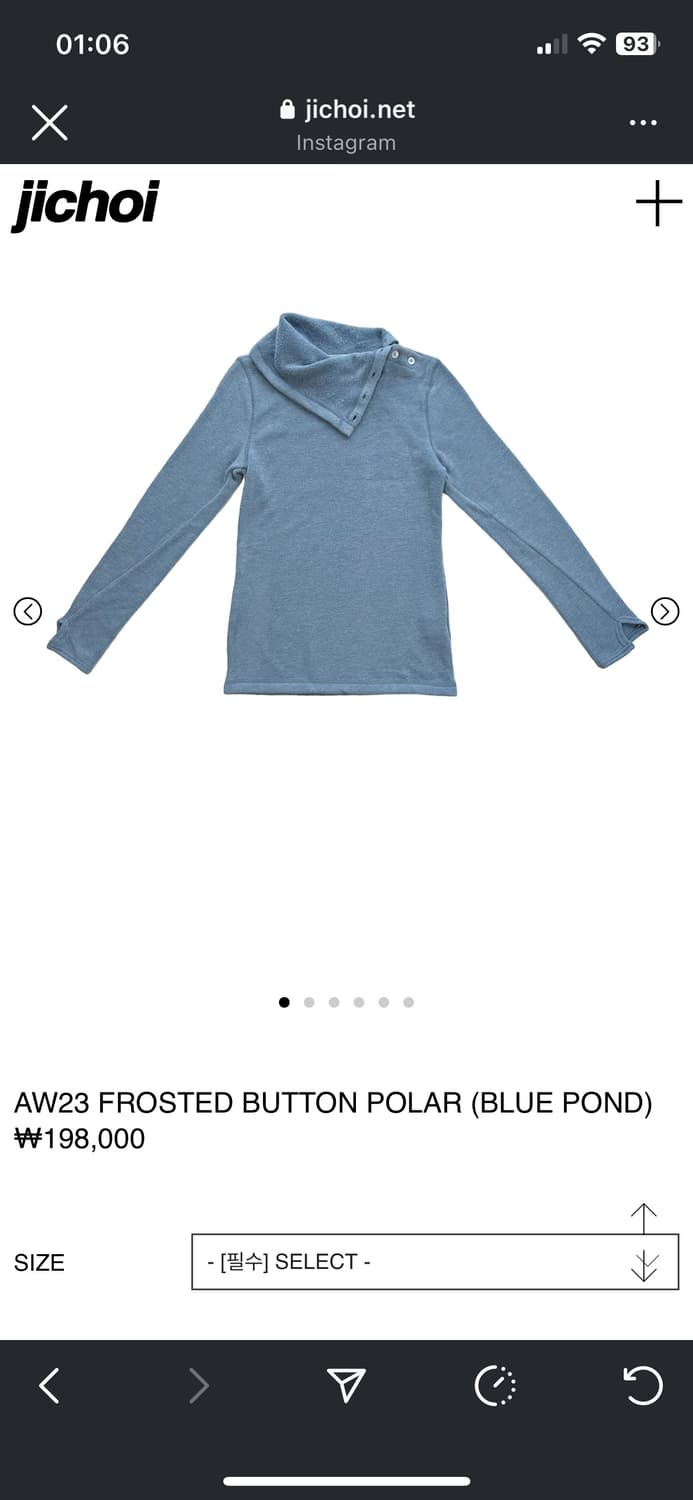 Jichoi AW23 FROSTED BUTTON POLAR (BLUE P 상품이미지1
