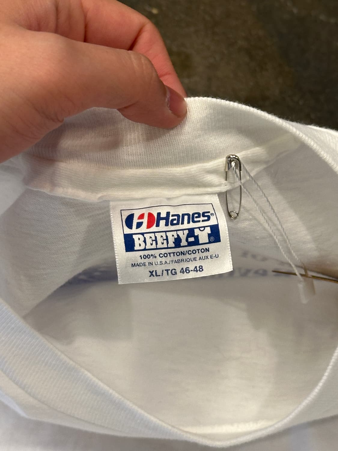 90s Hanes BEEFY-T made in USA 프린팅 반팔티 XL 상품이미지4