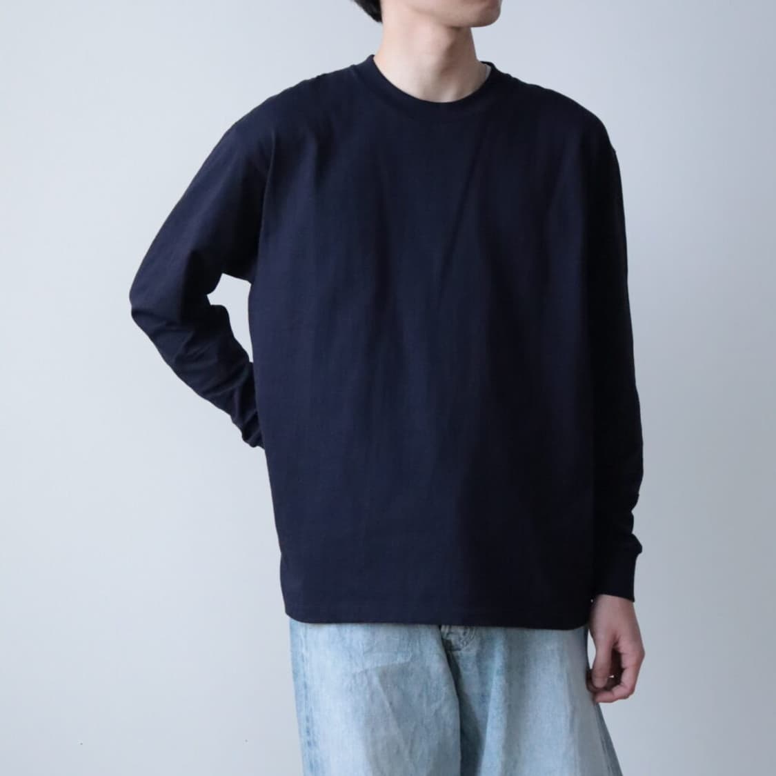 [2] Comoli 공방 천축 롱슬리브 (navy) 상품이미지1