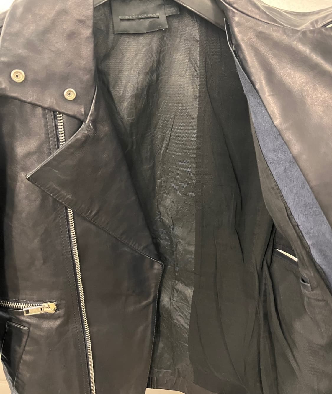 Diesel Black Gold 가죽 라이더 자켓 44 상품이미지4