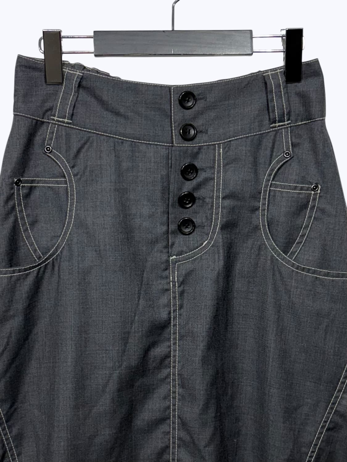 POUR DEUX gray stitch A skirt 상품이미지3