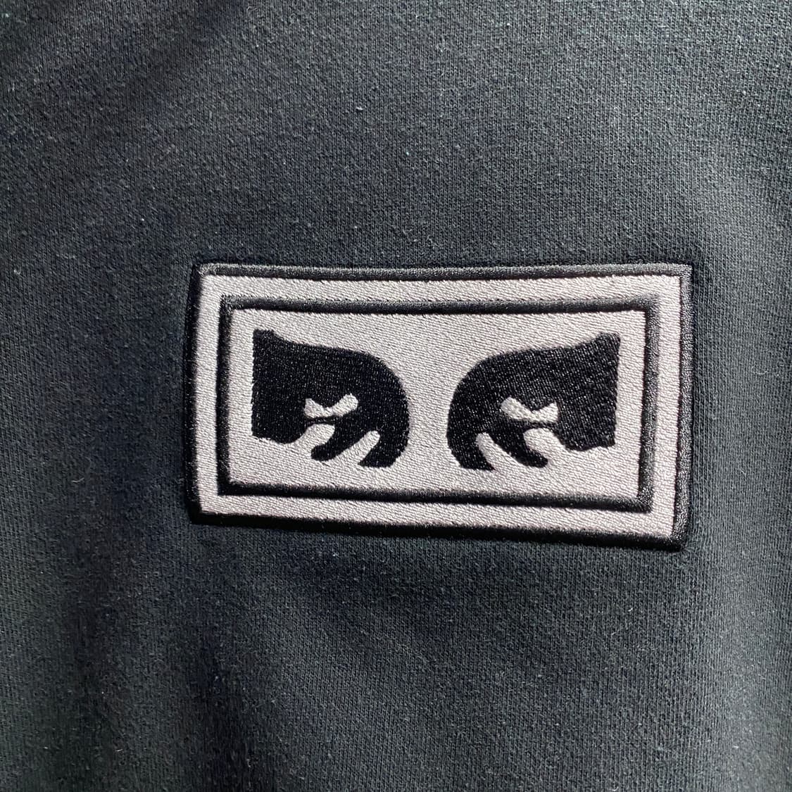 오베이 아이즈로고 박스로고 블랙 후드티 B4018 상품이미지3