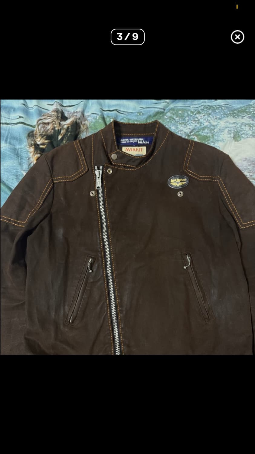 [L]준야와타나베×루이스레더 03AW 브라운 몰 4 스킷 라이더 자켓 상품이미지3