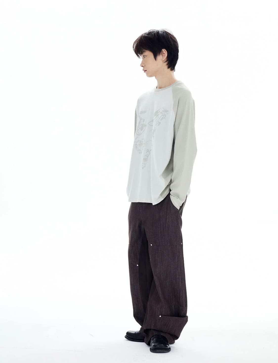 할로미늄 이해선 드로잉 티 green 상품이미지3