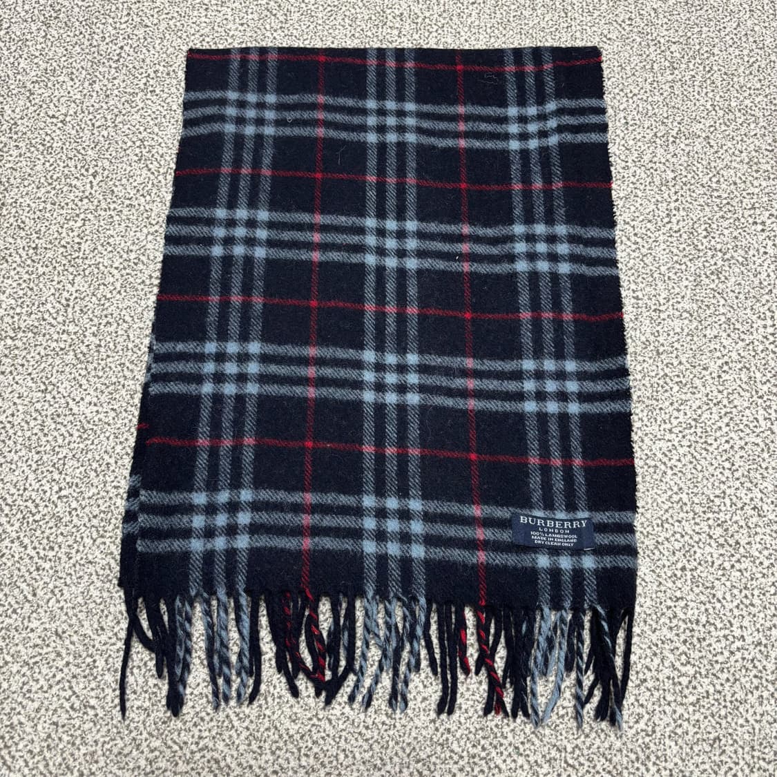 [택포,램스울100] 버버리 노바체크 네이비 머플러 목도리 [A+] 상품이미지1