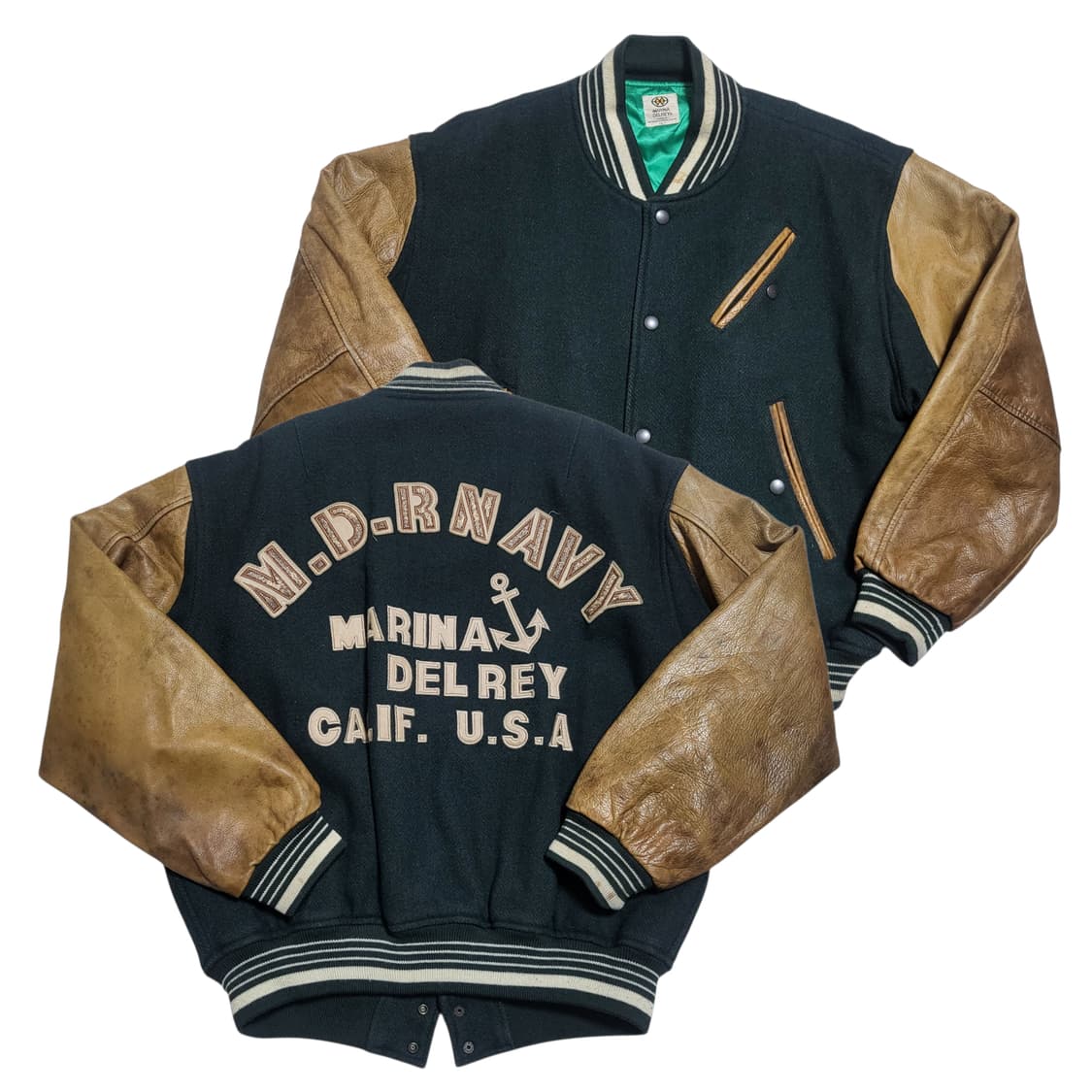 (L) 90s usa 빈티지 바시티자켓 스타디움자켓 가죽자켓 상품이미지1