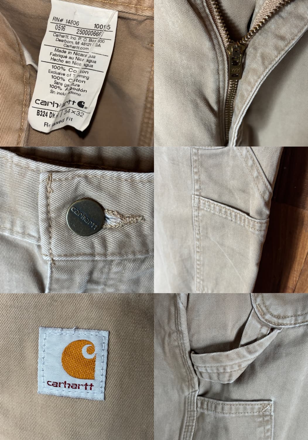 Carhartt 브라운 워크 팬츠 상품이미지5