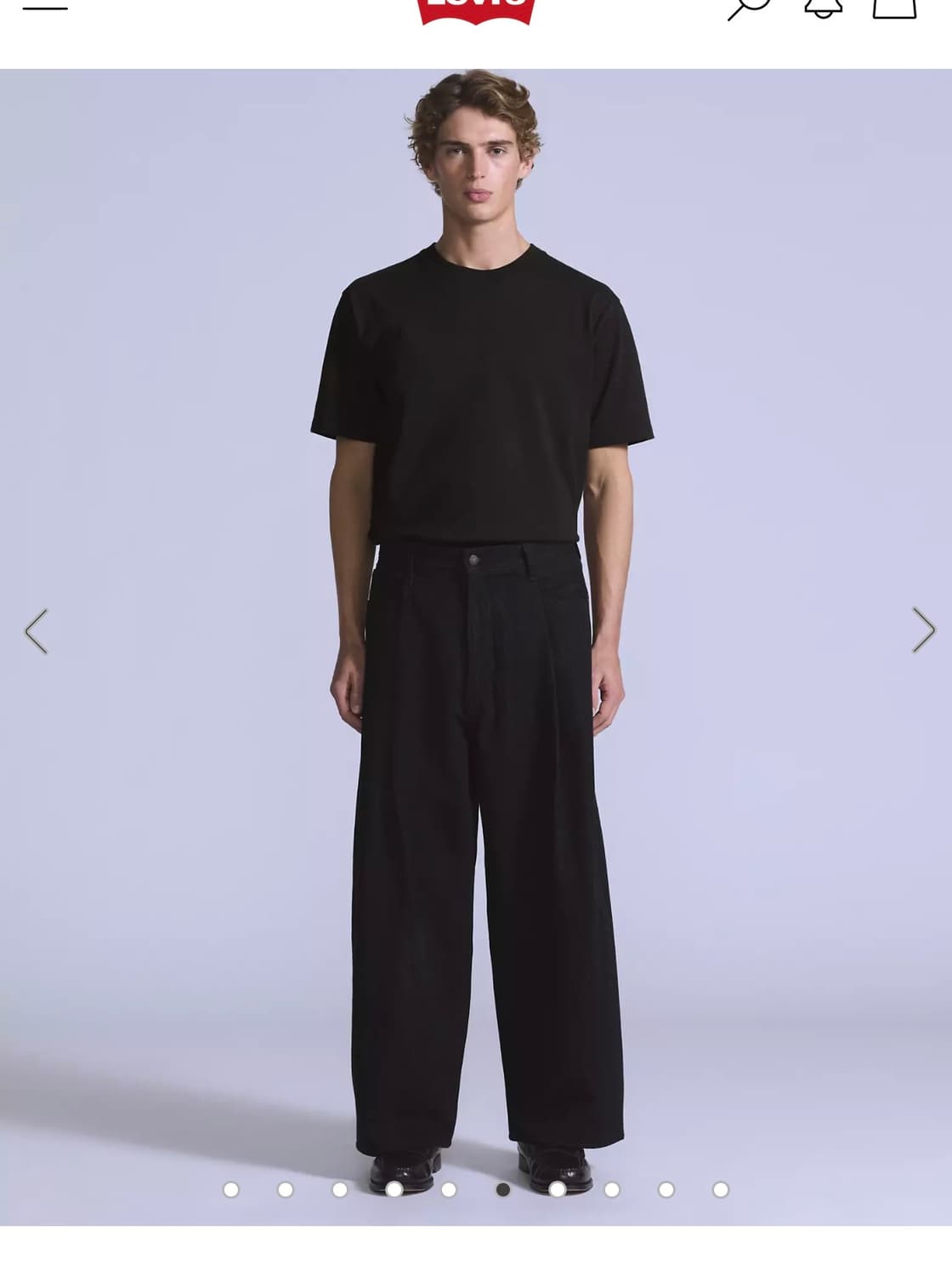 리바이스 블루탭 와이드레그 플리츠 크롭 진 상품이미지1