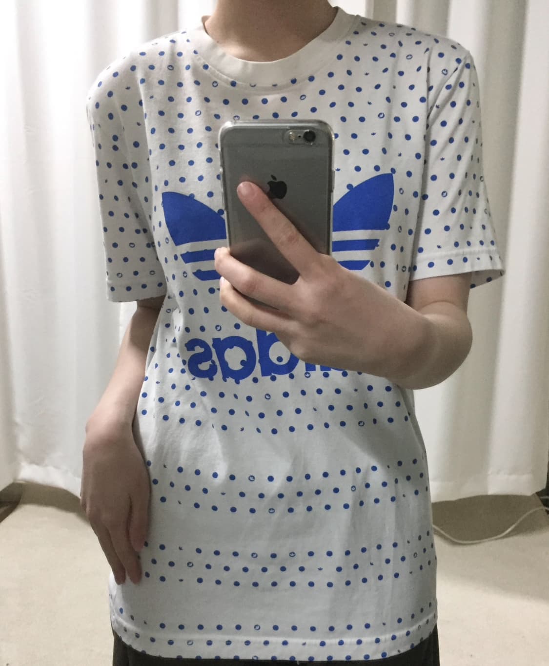 아디다스 흰파 화이트 도트 빅 파이어버드 로고 반팔 티 상품이미지1