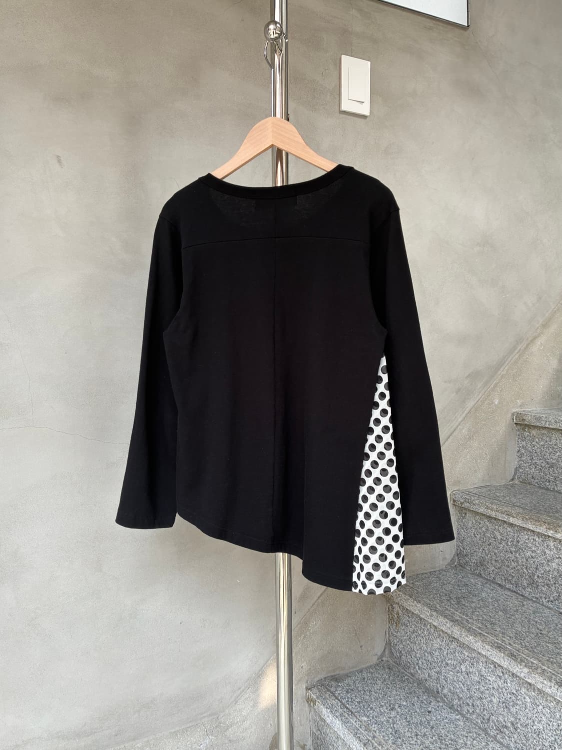 고무 GOMME 도트 셔링 티셔츠 상품이미지5