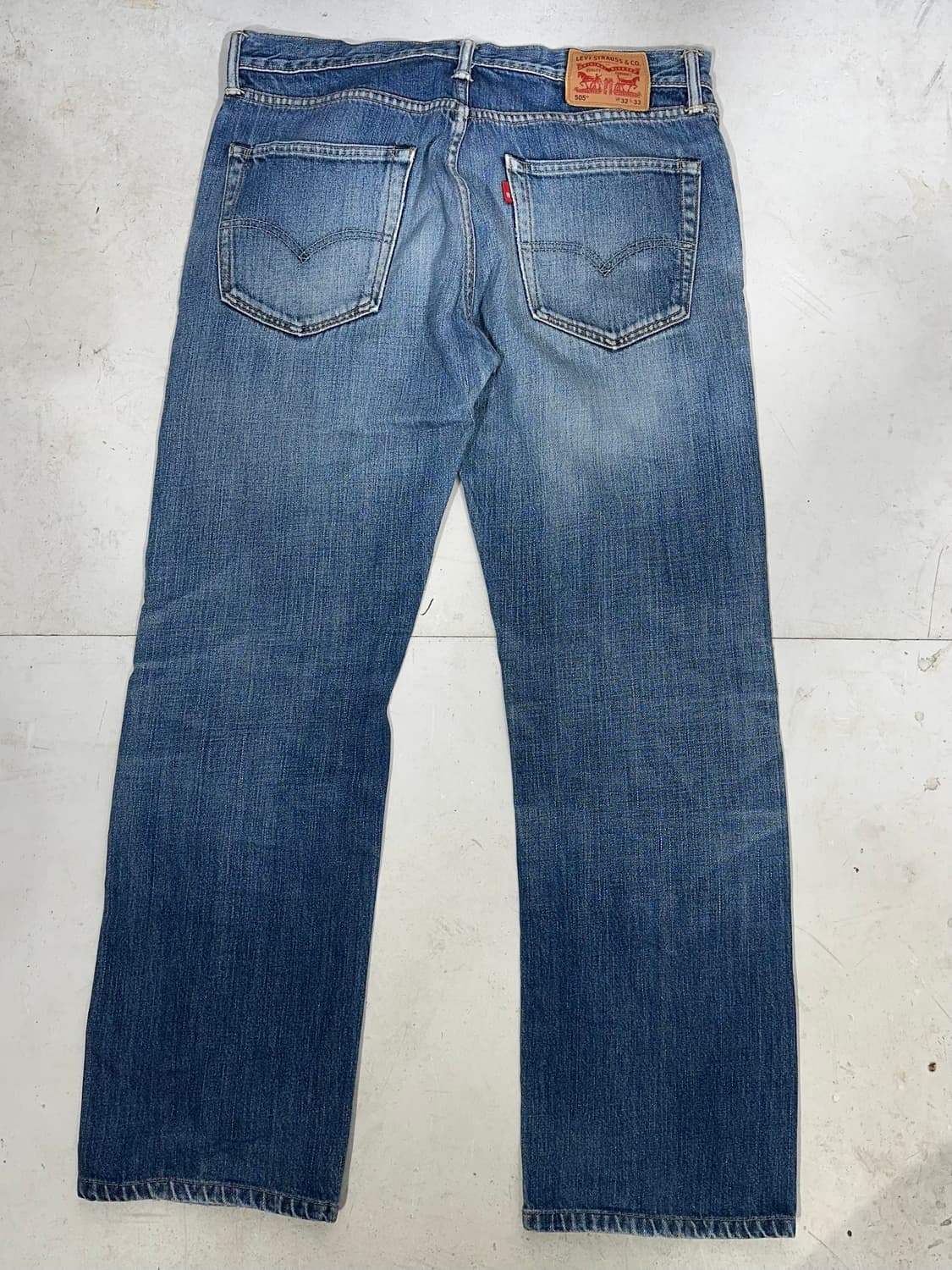 리바이스 505 중청 와이드 데님 청바지 32 상품이미지5