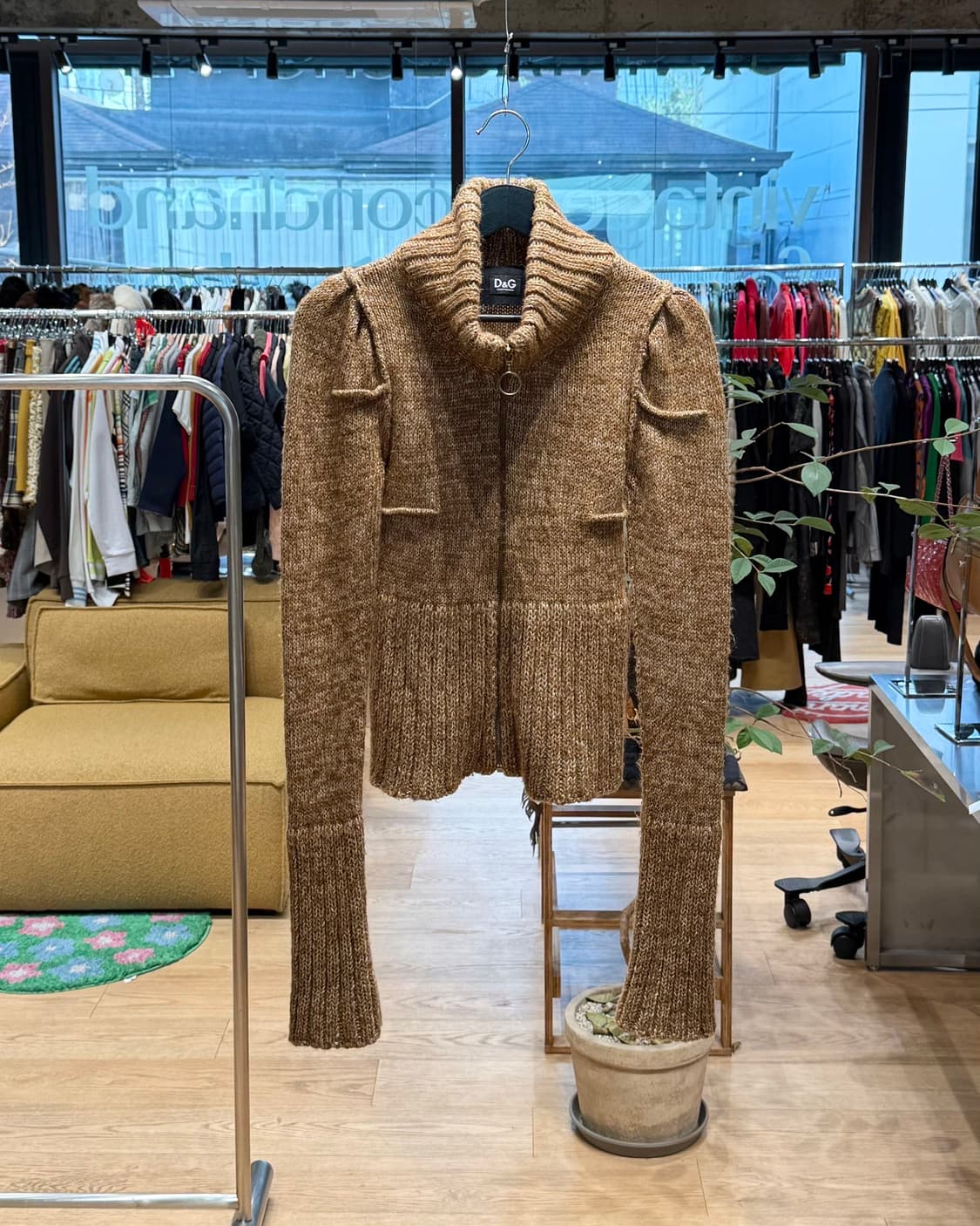 돌체앤가바나 브라운 아세테이트 모헤어 니트 집업  상품이미지1