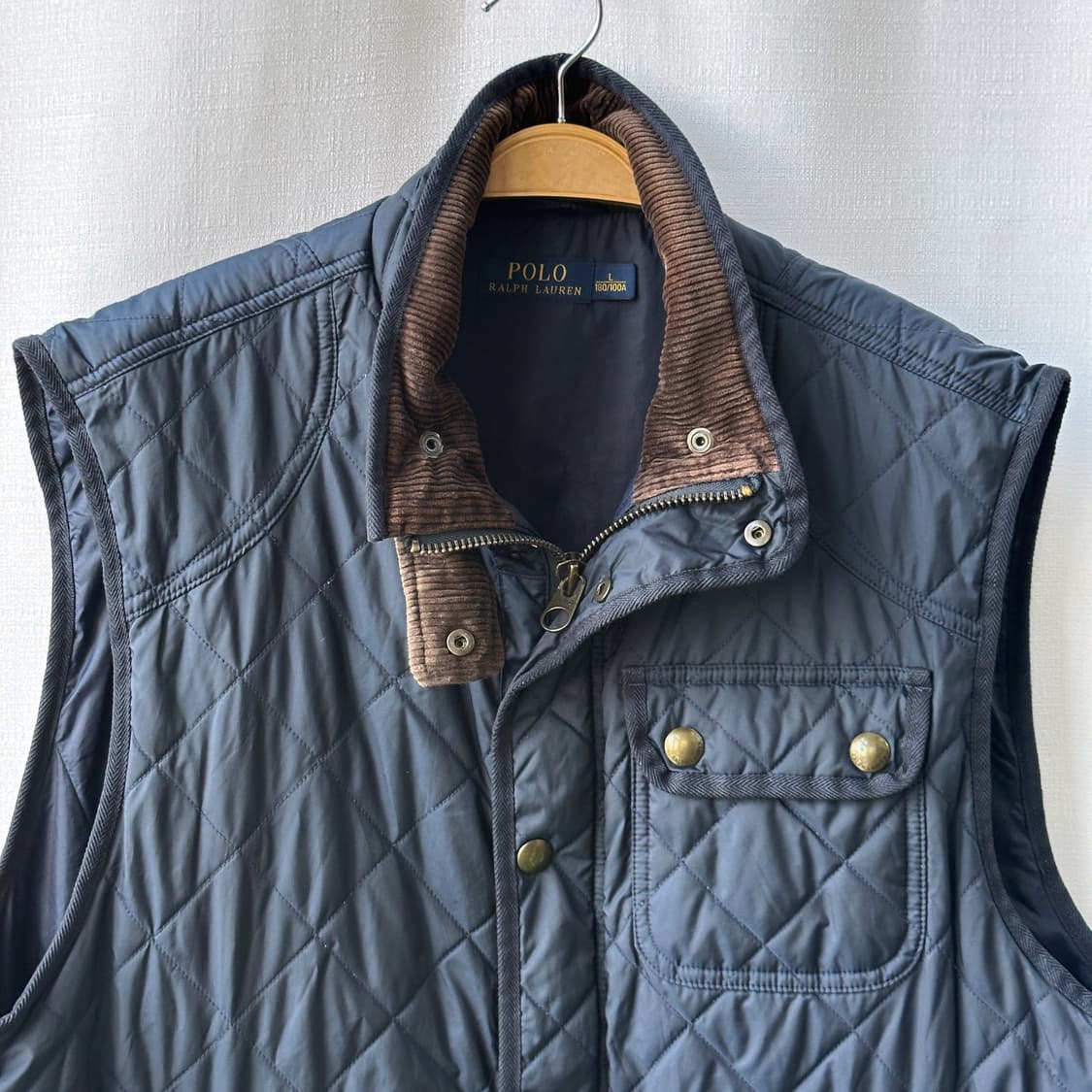 폴로 랄프로렌 퀼팅 경량 베스트 네이비 L 상품이미지4