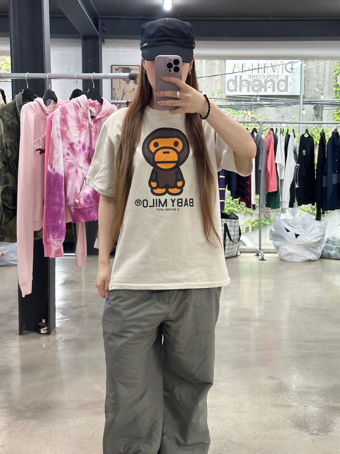 베이프 빅 마일로 반팔티 뮤트베이지 상품이미지3