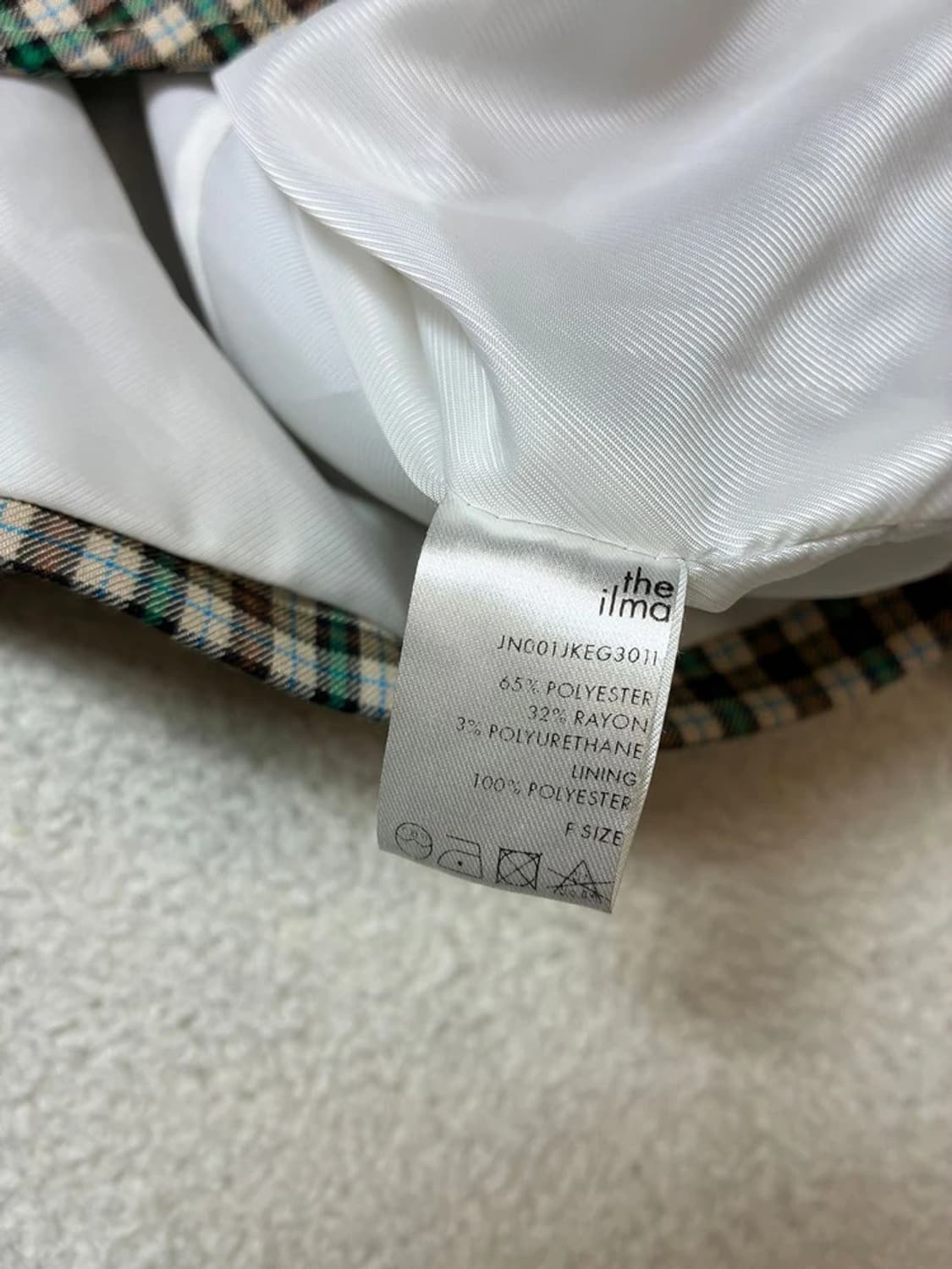 더일마 THEILMA 체크 크롭 블레이저 자켓 PN7390 상품이미지8