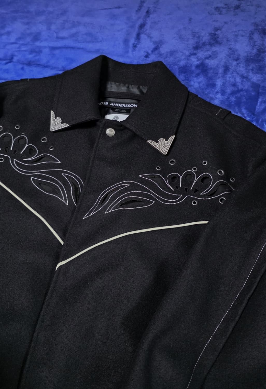 [L] 앤더슨벨 르망 울 블루종 블랙 상품이미지2