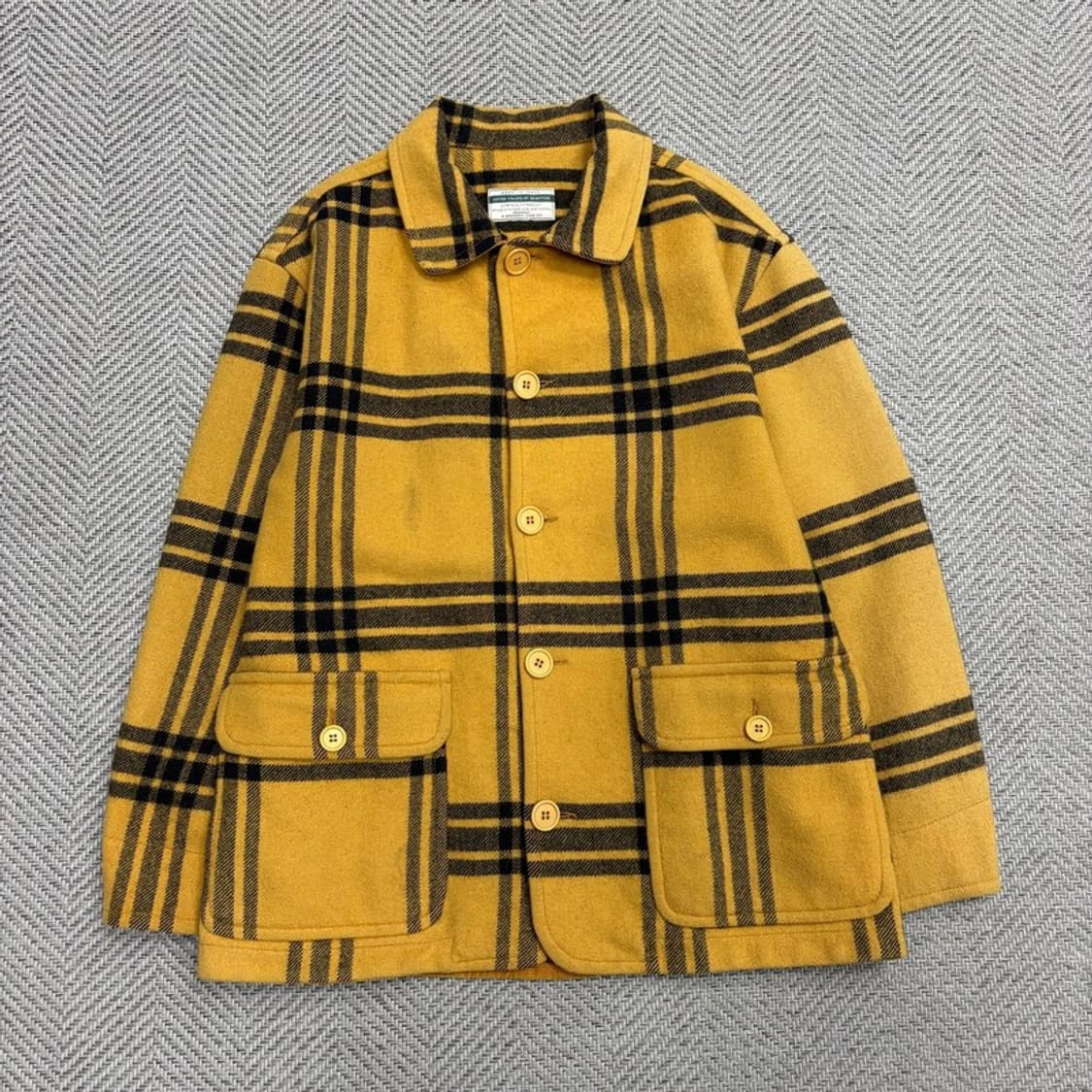 베네통 체크 모직 코트 v1641 상품이미지1